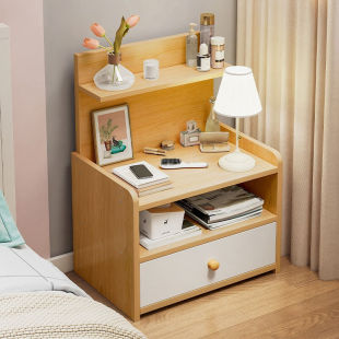 灏森梦床头柜卧室小型置物柜现代简约木质储物柜出租屋多层斗柜收