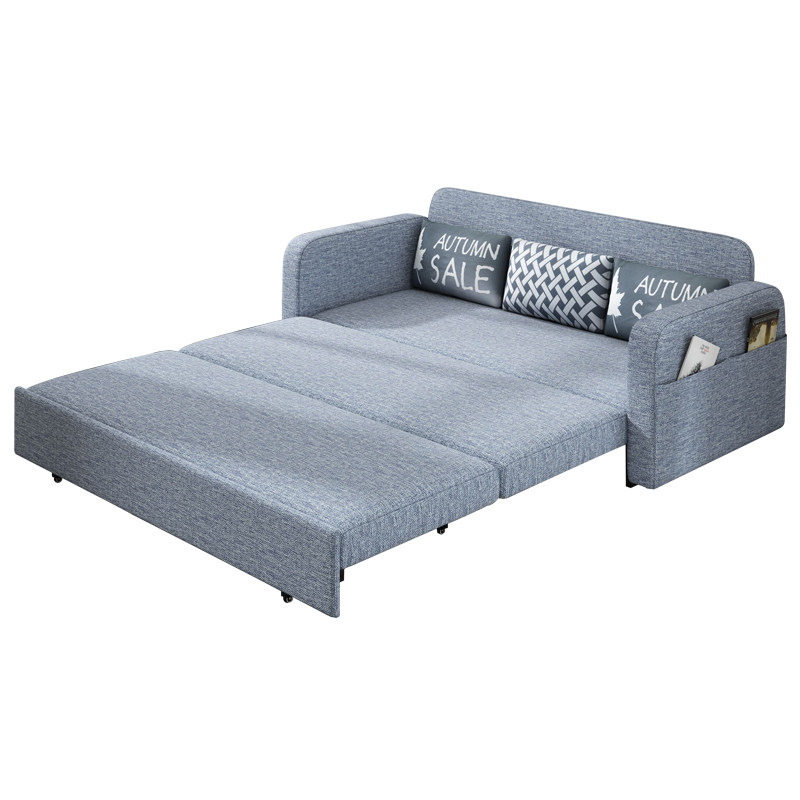 转角布艺两用沙发床1.5米 小户型折叠客厅双人可储物睡觉推拉1.2m