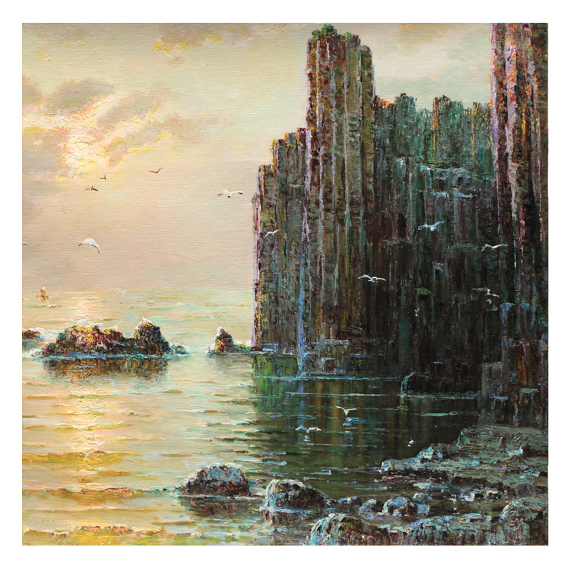 (朝鲜)金正中《海金刚的丛石亭》白虎美术创作社【白头山出品】