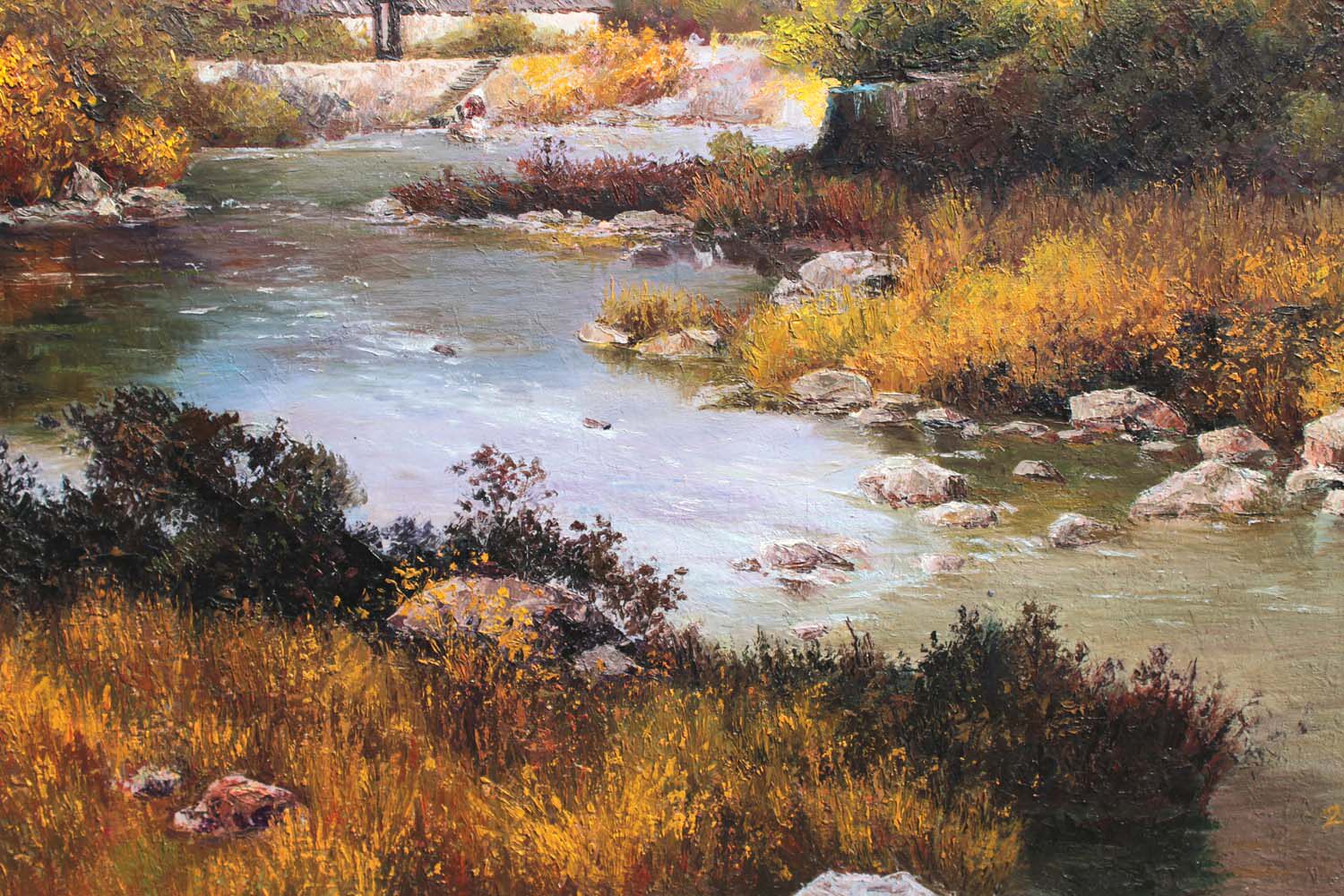 朴胜基《故乡风景》朝鲜名家油画力作【白头山出品】