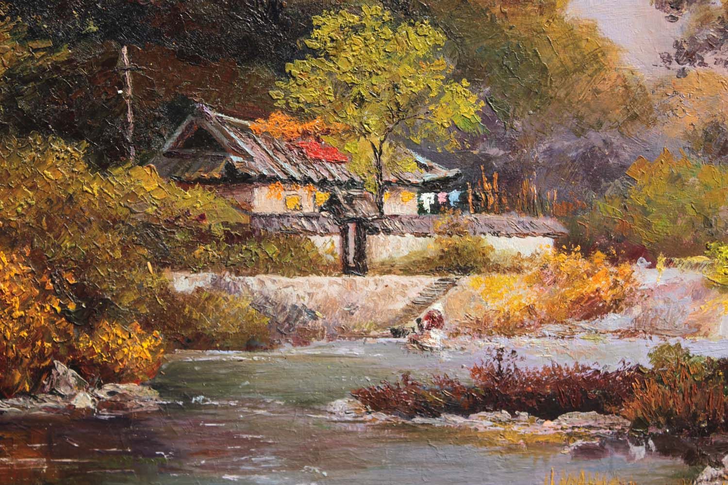 朴胜基《故乡风景》朝鲜名家油画力作【白头山出品】