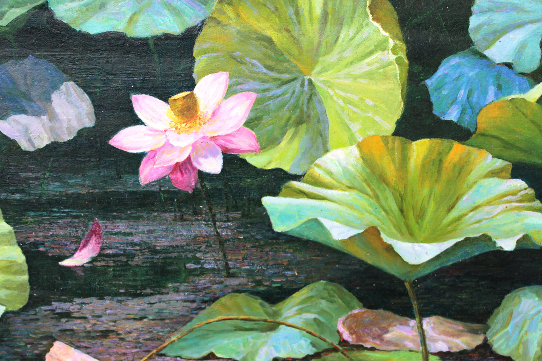 朝鲜人民艺术家李春植《荷花》海外直供【白头山出品】