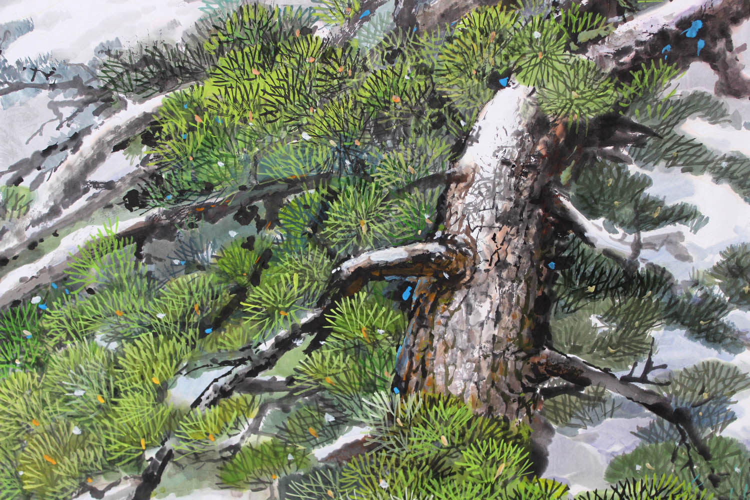 【白头山出品】朝鲜名家 金万燮《龙岳山的松树》名家力作