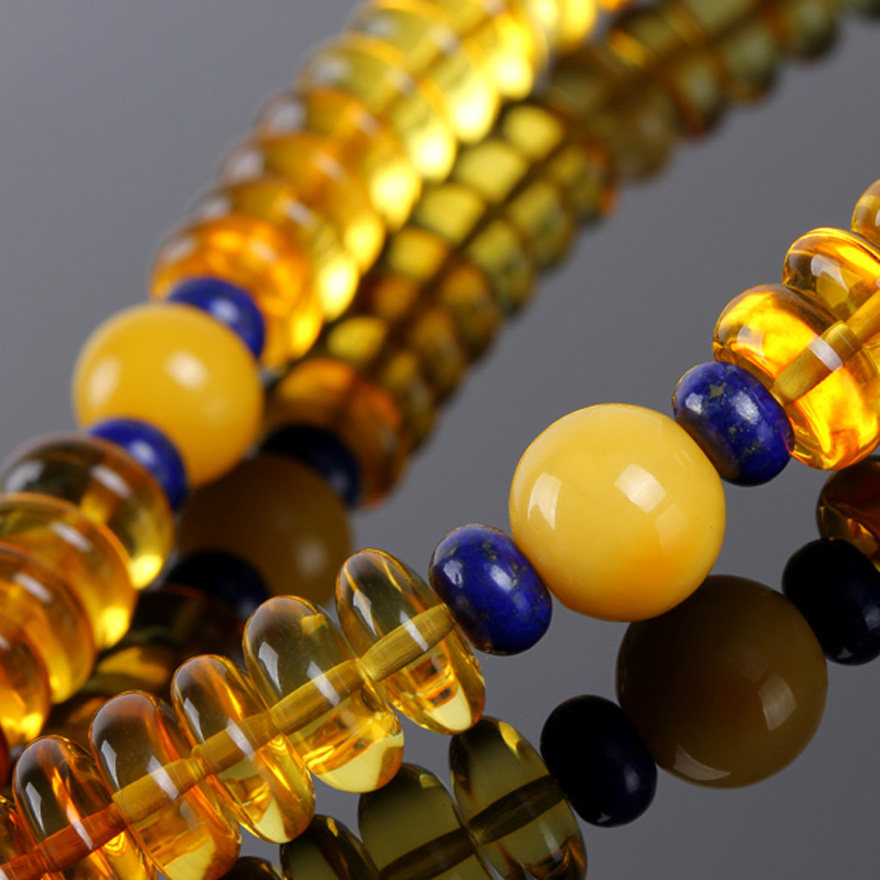 31.20克 9mm【珍品级】精编彩虹琥珀手链 8936