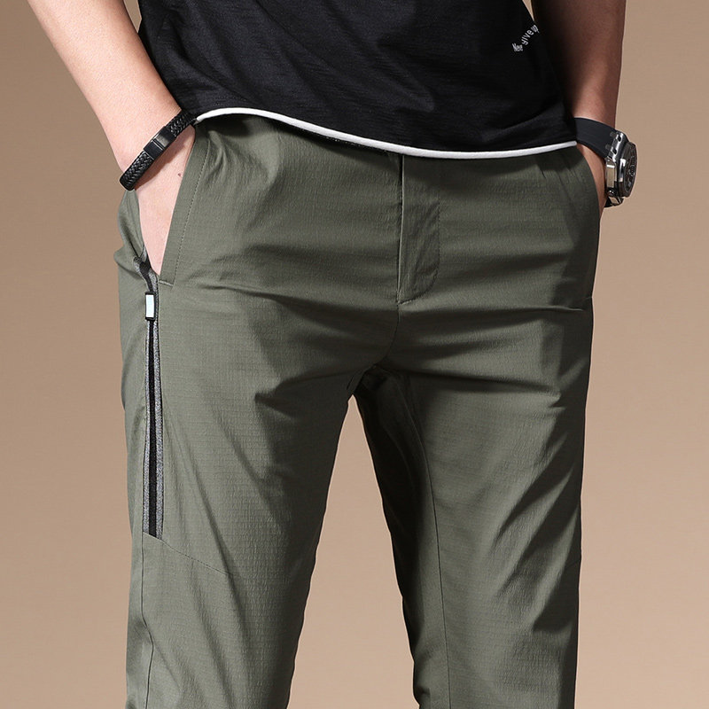 冰丝裤子男士休闲裤2019新款潮百搭夏装夏天夏季薄款修身小脚中年