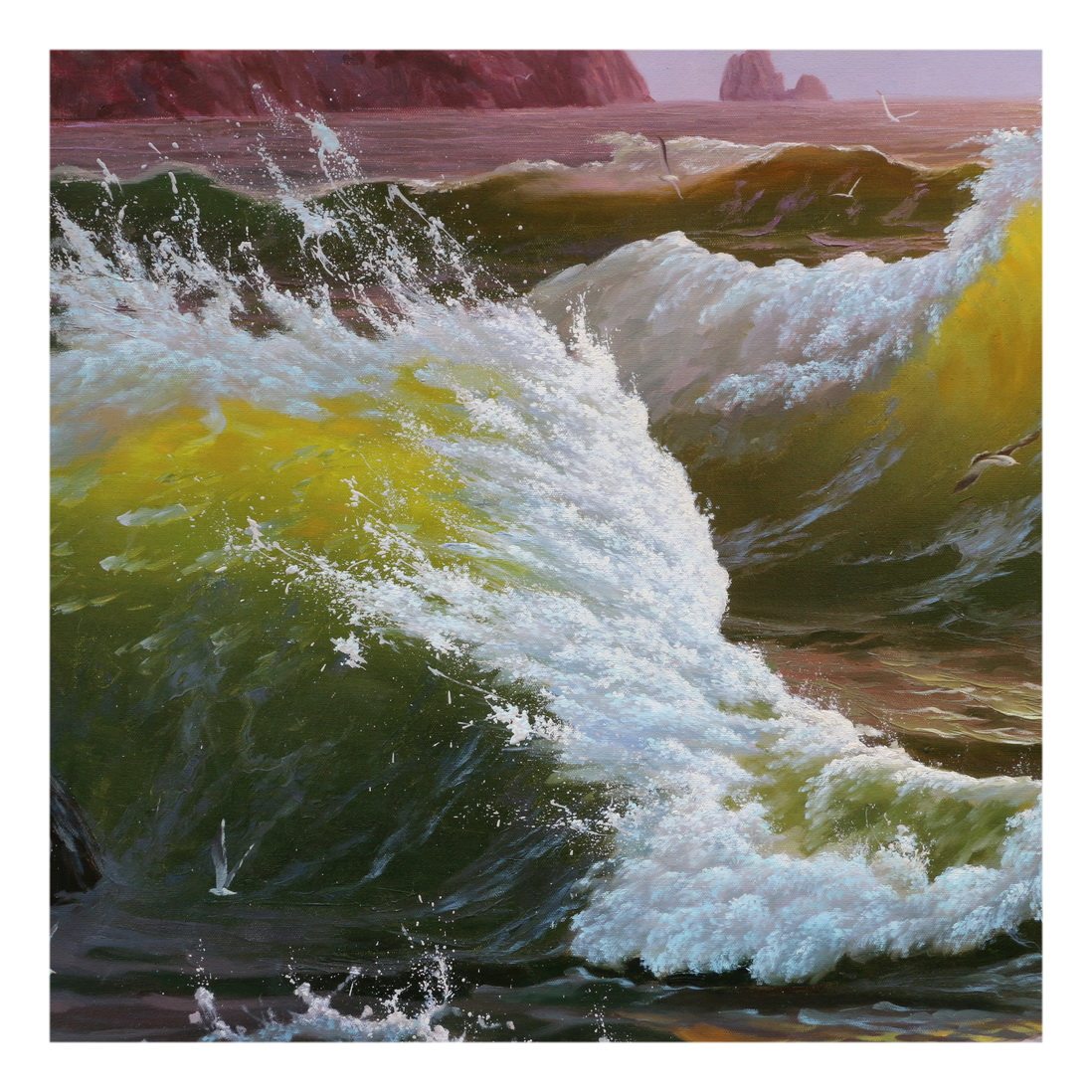 (朝鲜)2.1米 朱民《海浪》白虎创作社 大卫画廊