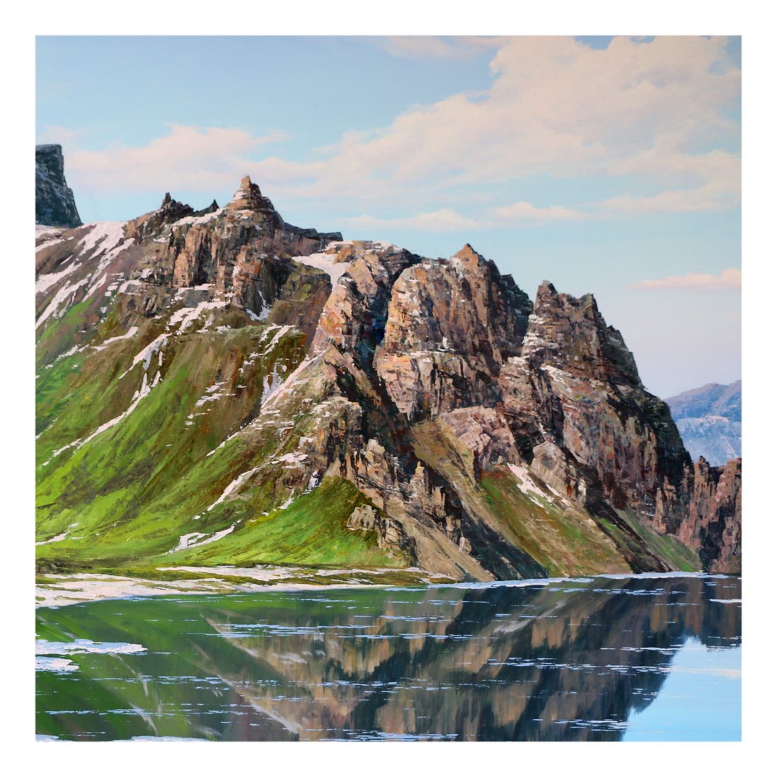 (朝鲜)大尺幅两米 人民艺术家李春植《聚宝盆-天池》白虎创作社