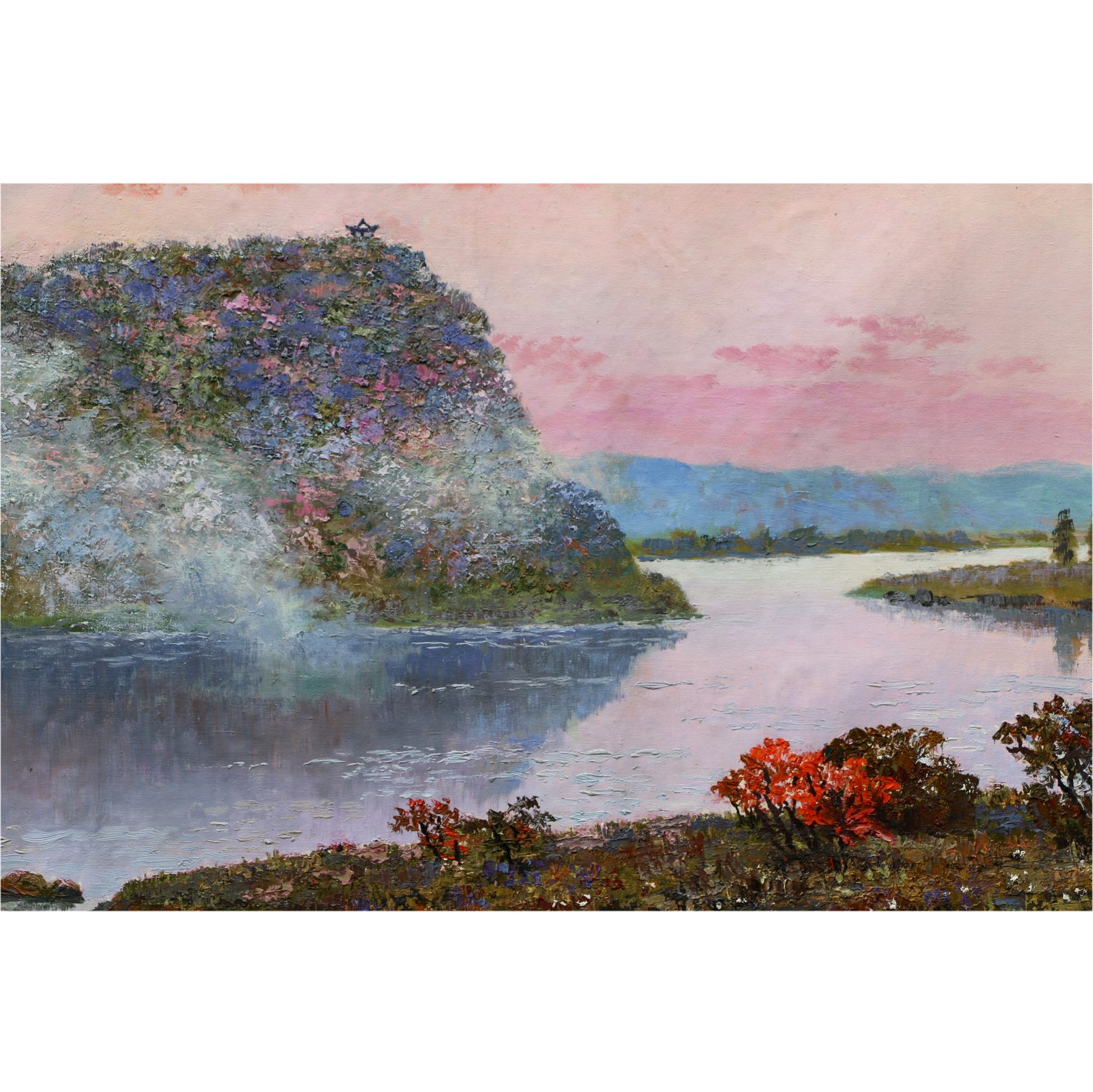 (朝鲜)人民艺术家朴来天《彩霞》大学出版画系