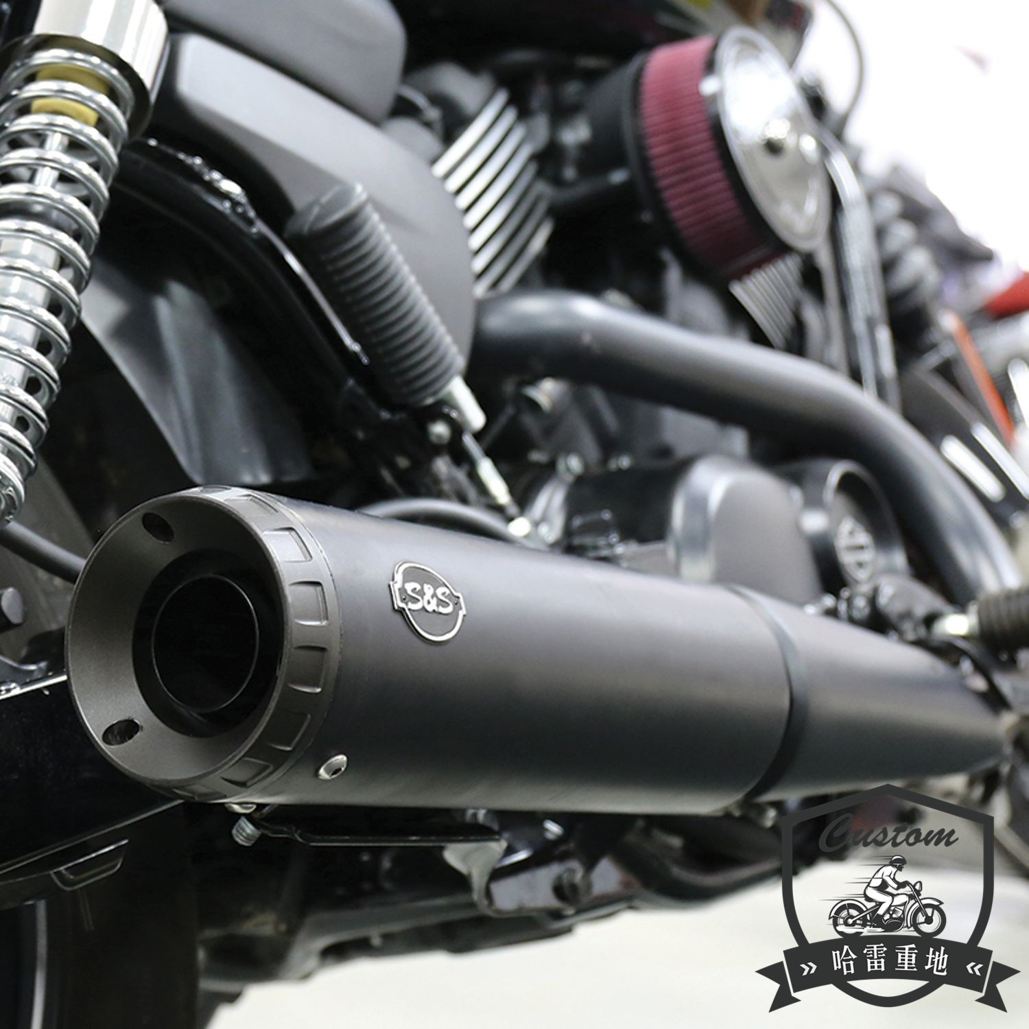 哈雷改装 ss排气管 street750/750rod ss尾段 黑色 低音管