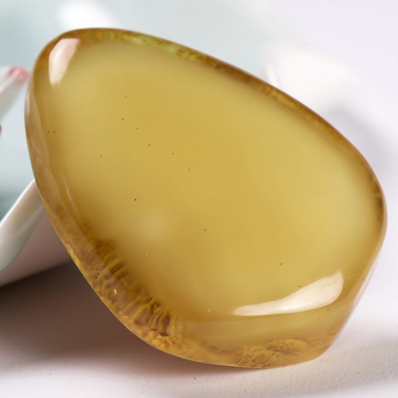 17.88克 珍品金包蜜水滴形吊坠 鸡油黄蜜蜡挂件 语石琥珀