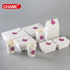 创美一次性纸餐盒打包外卖盒水果沙拉盒可定制定做标签可定制印刷