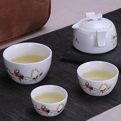 陶瓷快客杯旅行茶具功夫茶杯套装一壶三杯便携简易户外创意泡茶器