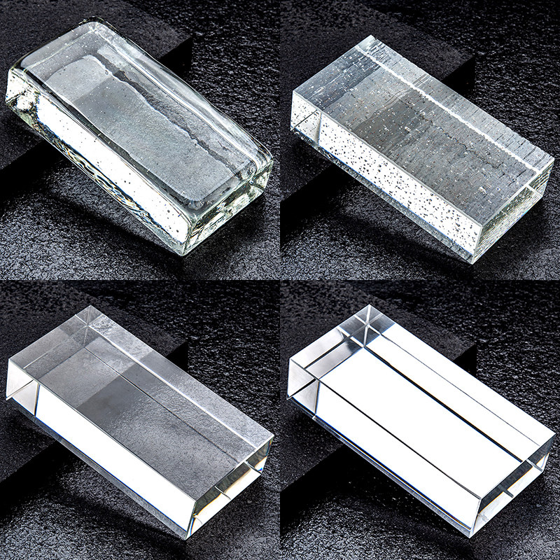 水晶玻璃砖透明方形实心彩色卫生间玻璃砖隔断墙气泡砖背景墙定制