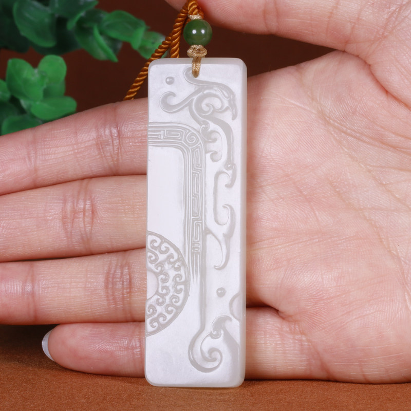 中国玉石雕刻大师葛洪 和田玉羊脂玉仿古凤挂件30克