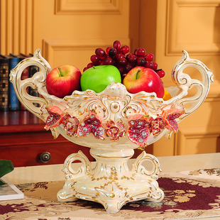 欧式陶瓷水果盘大号奢华创意现代家用客厅茶几装饰摆件水果盆家用