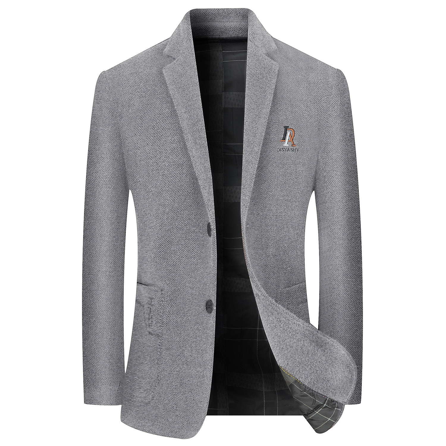 罗蒙西装2022新款春秋休闲西服中年男士商务外套西装领夹克上衣