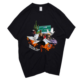 hiphop嘻哈trap脏标街头霸王印花说唱 男衣服女bf情侣bboy短袖t恤