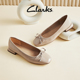 Clarks其乐轻舞系列女鞋24新款优雅蝴蝶结芭蕾舞平底浅口船鞋单鞋