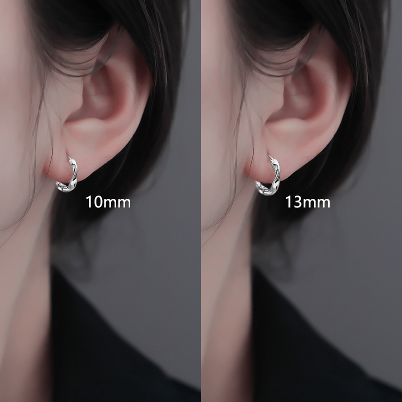 S999通体纯银耳圈气质养耳洞耳环