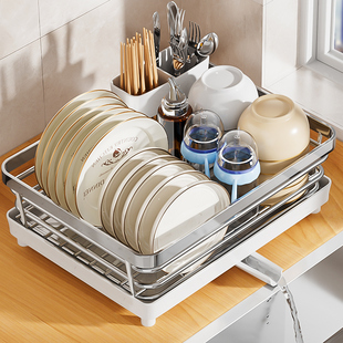 304不锈钢碗碟收纳架厨房置物架水槽碗筷餐具收纳盒碗盘沥水碗架