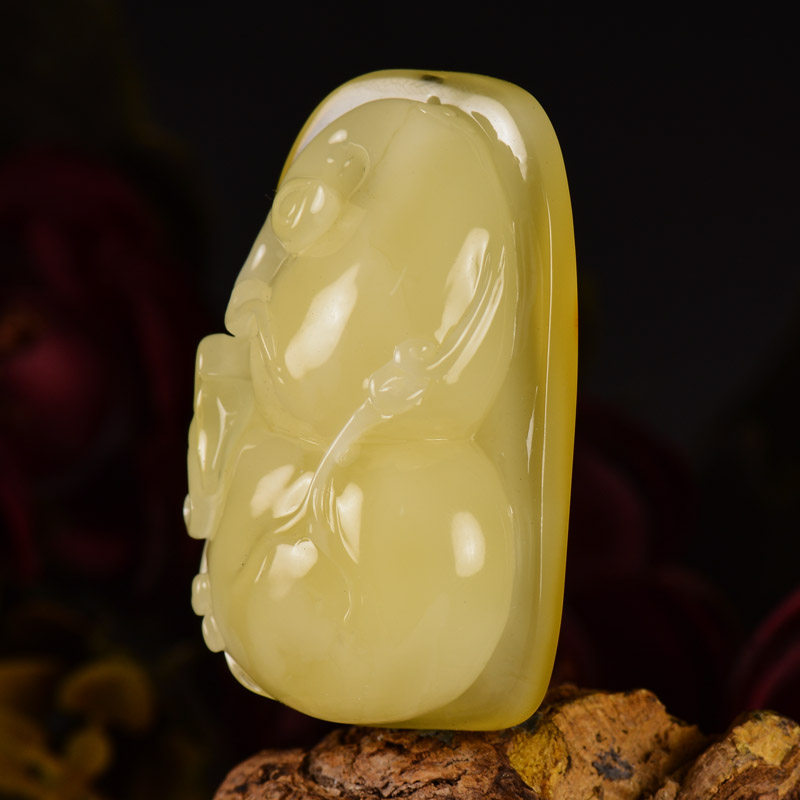 21g 【波罗的海】天然蜜蜡 黄蜜福禄挂件 淡雅鹅黄 h1667