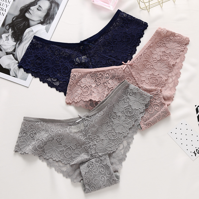 sexy Seamless underwear lady Lace Low-waisted comfortable ventilation Hollow Temptation Embroidery bow Triangle pantsin the Lingerie/Men's underwear/Tracksuit , Briefs category - from Buy2taobao.com to provide professional Taobao agent buy service