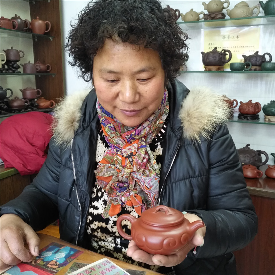 30年制壶工龄的助理工艺美术师蒋美仙老师作品【仿古如意】大红袍