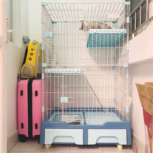 猫笼子家用室内猫别墅带厕所一体封闭式超大自由空间猫屋猫舍猫窝