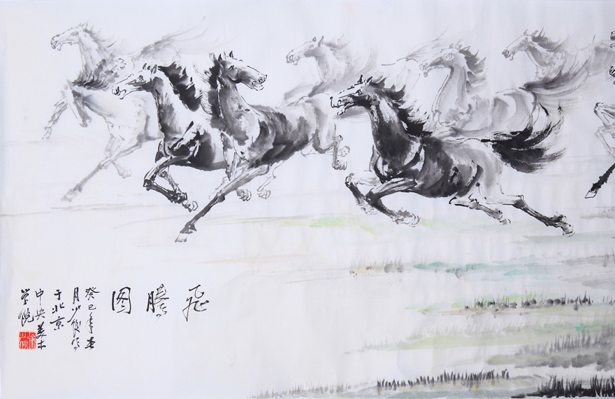 大尺幅 当代著名国画家 徐少俊《飞腾图》