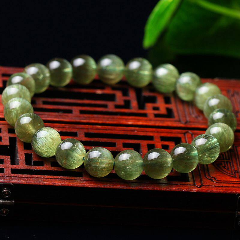 稀有极品 天然猫眼磷灰石手链 晶体通透