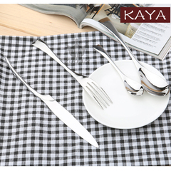 法国KAYA加厚不锈钢牛排刀叉套装甜品刀叉勺咖啡勺子全套西餐餐具