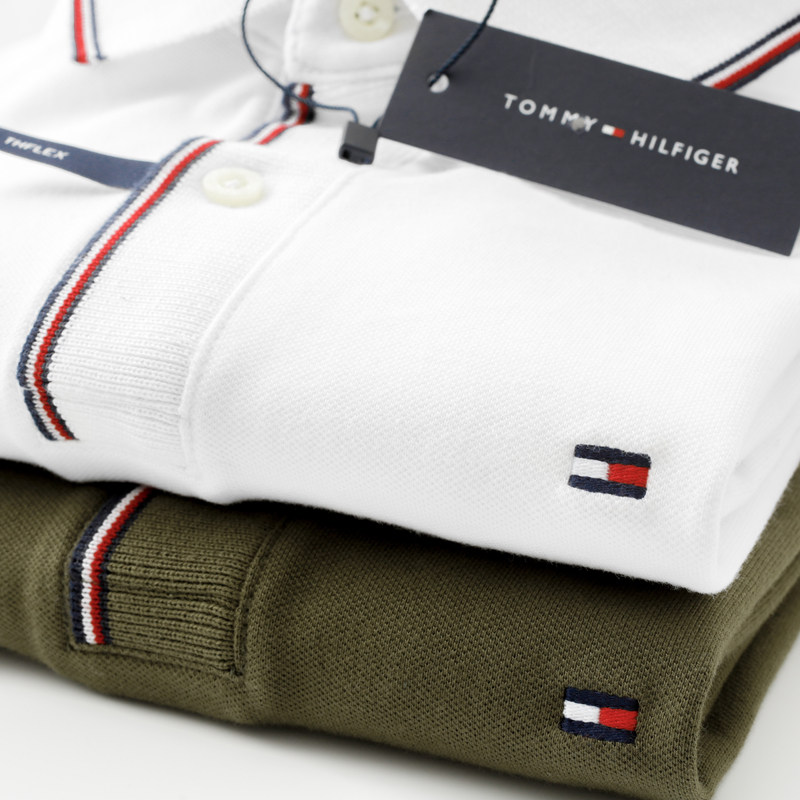 集货正品tommy hilfiger汤米纯色商务休闲男polo衫短袖高端t恤夏