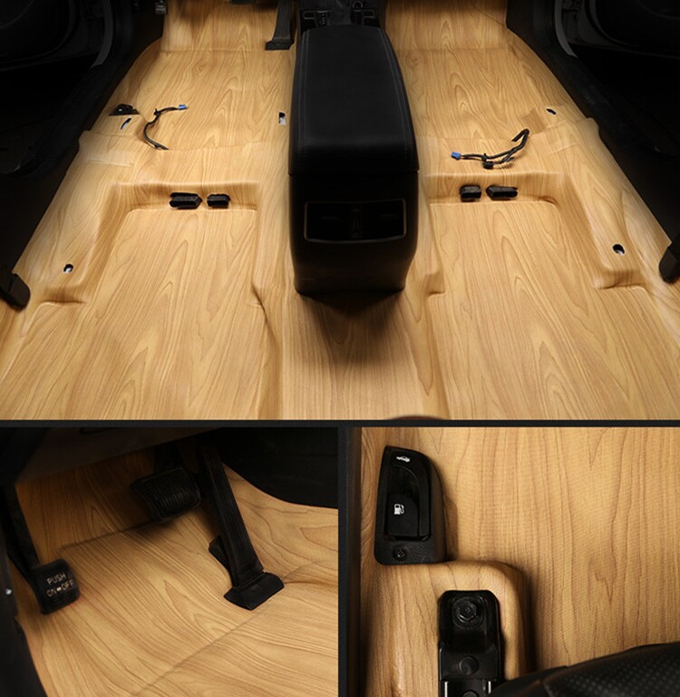 仿木纹款汽车地胶五座轿车suv专用成型地胶七座面包车内用地板革