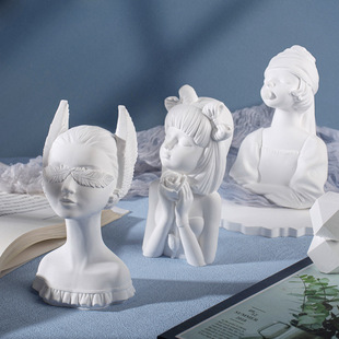 少女人像石膏模具硅胶欧式雕像DIY创意礼品石膏娃娃香熏摆件磨