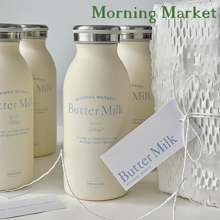 Morning Market 原创设计 马卡龙奶油色不锈钢304保温杯暖冬350ml