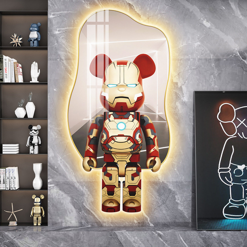 酒吧墙面装饰画暴力熊壁画餐饮店创意墙画壁画美发店背景墙挂画