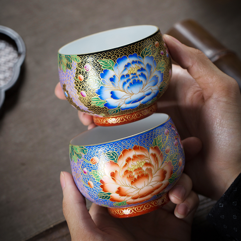 掐丝珐琅彩茶杯景德镇纯手工陶瓷主人杯单杯泡茶杯子高档茶具送礼