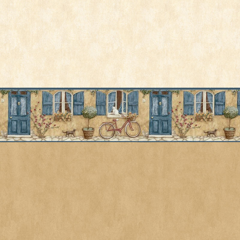 美式乡村复古蓝色纯色腰线壁布 客厅沙发背景墙布数码墙布