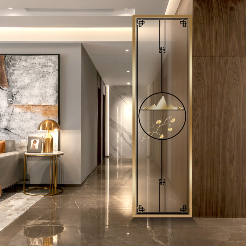 淘宝￥428折后价￥368艺术玻璃屏风3d彩绘装饰隔断玄关入户磨砂双面