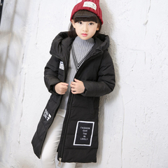 2016新款韩版儿童羽绒服女童中长款纯色连帽中大童保暖加厚外套