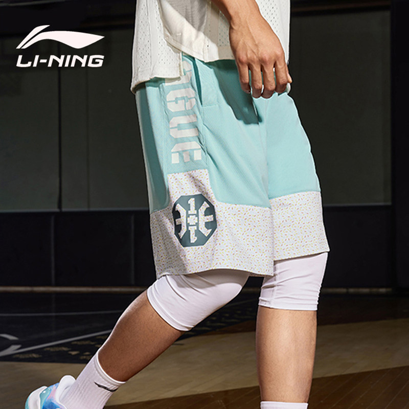 李宁篮球裤男反伍短裤2022夏季新款宽松透气速干比赛五分运动裤子