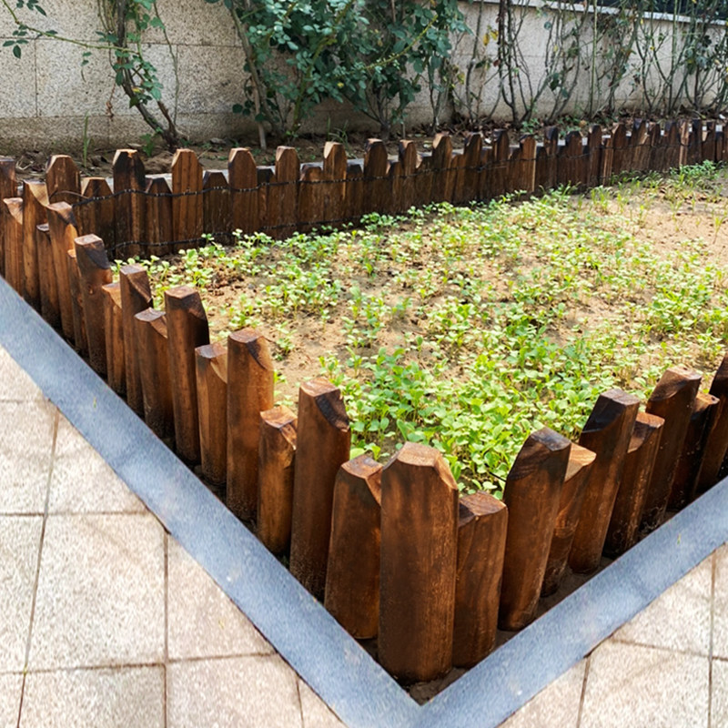 防腐木栅栏花园围栏户外庭院花坛插地小篱笆室外装饰木桩围墙护栏