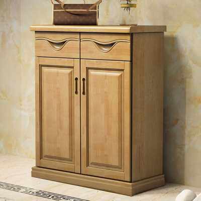 中式实木鞋柜对开门两s门三门包安装大容量收纳简约家用储物柜子o