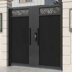 门户外农村乡村家用双开门小区花园围墙铁门定o新定外欧式铁艺i大门