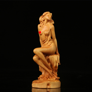 木雕把件美女图片