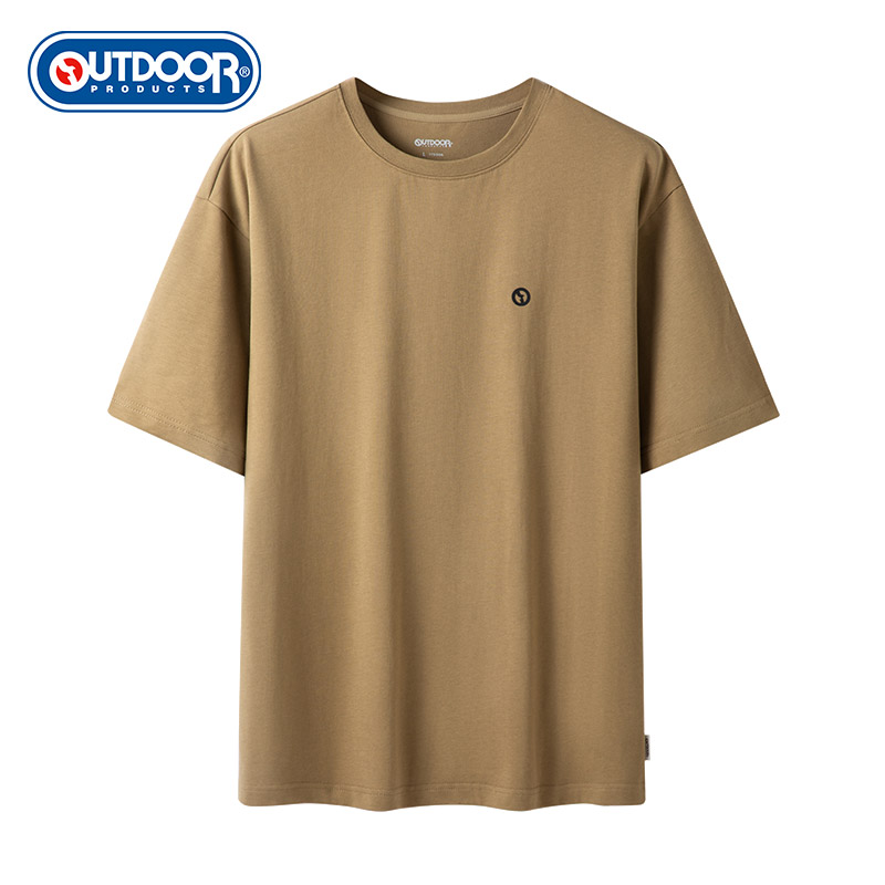 OUTDOOR PRODUCTS男式新款纯棉印花Logo透气圆领短袖T恤
