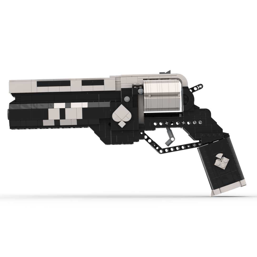 buildmoc游戏命运2黑桃a手炮手枪兼容乐高拼装积木男孩高难度玩具