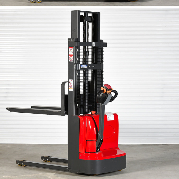 全电动叉车小型堆高车2吨站驾式电瓶液压装卸车1吨步行充电堆垛机