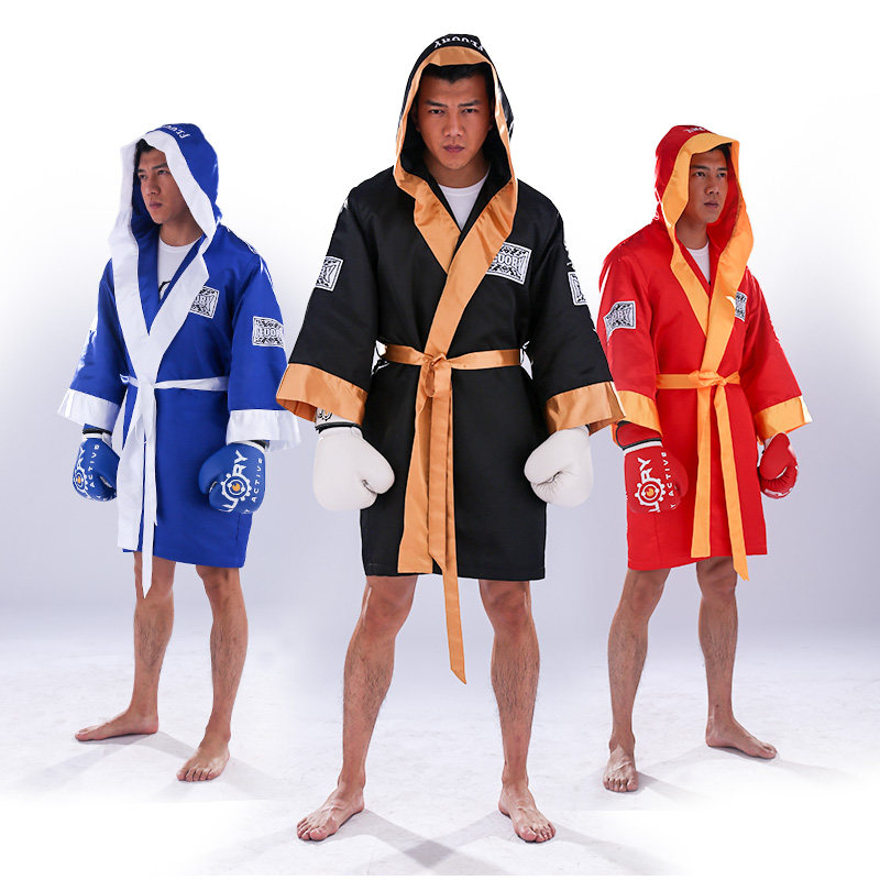 fluory拳击服装战袍睡衣泰拳supreme出场外套袍搏击披风斗篷男女