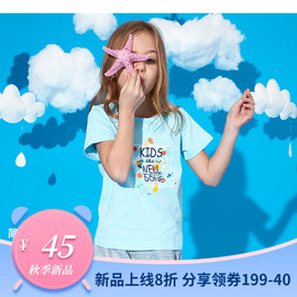 abckids童装新品宝宝中小童男女通用纯棉印花经典圆领短袖T恤衫潮